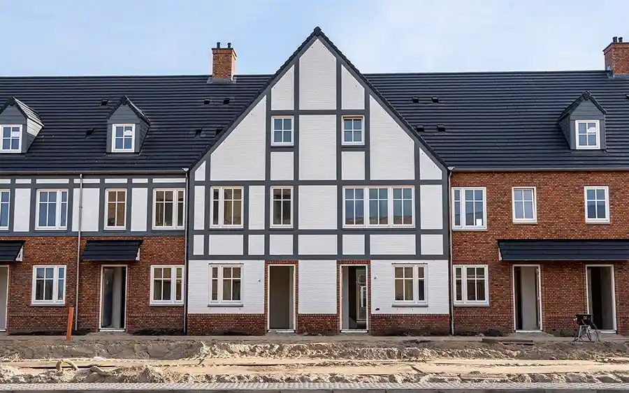 Prefab HSB-elementen voor grondgebonden woningbouw bij Windsor Park in Gouda