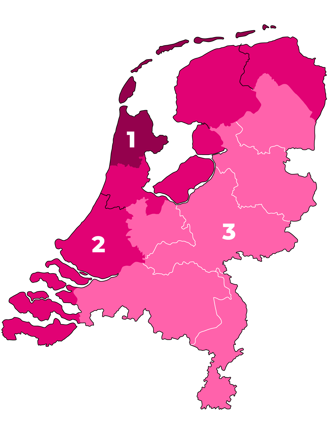 Kaart windgebieden Nederland